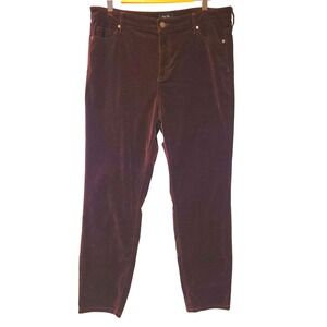 Velvet Tapered Pants Womens Whimsigoth Dark Wine Fall Winter Holiday Size 14 34